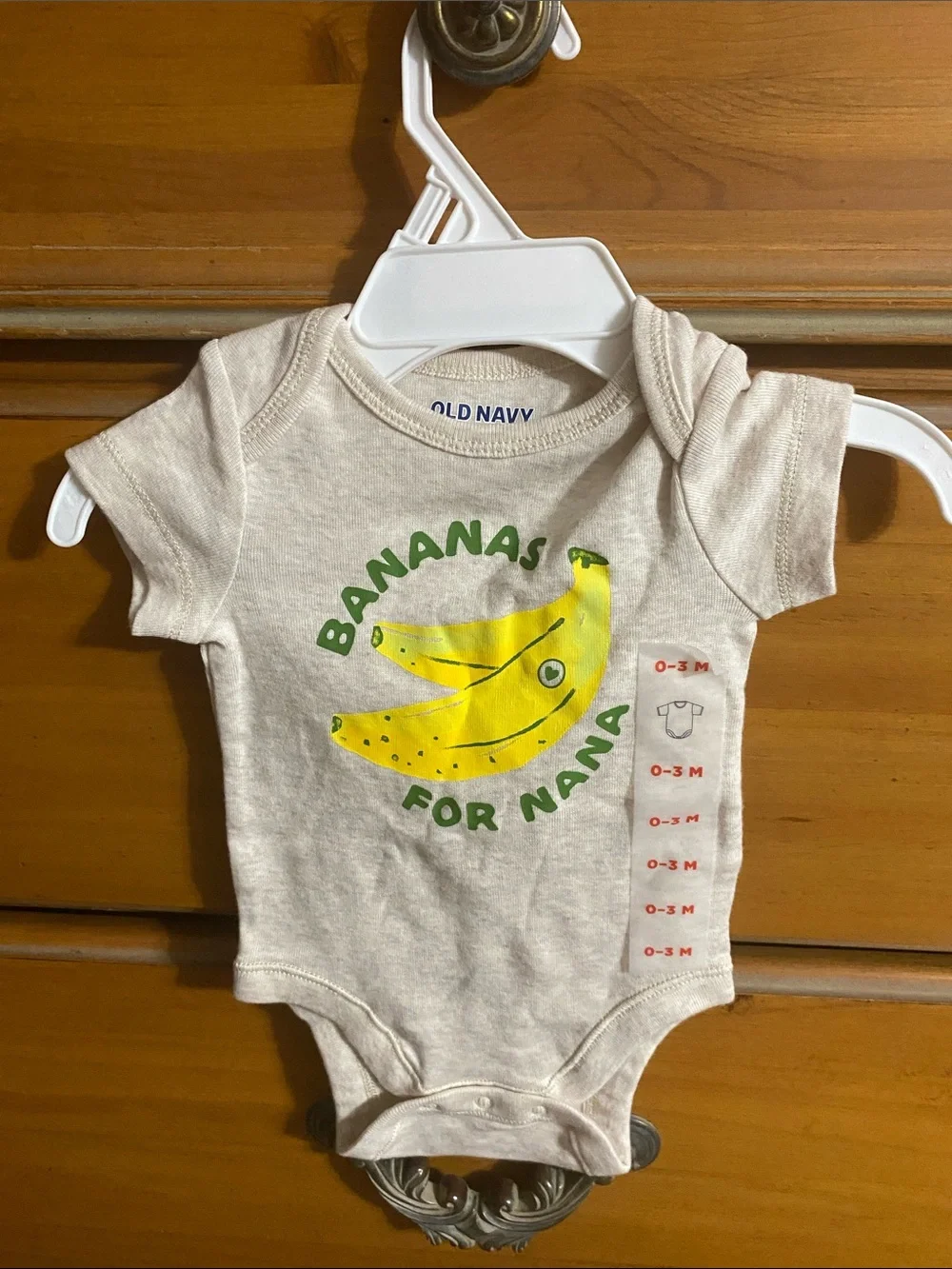 Old Navy Cream Bodysuit with Yellow Banana Graphic